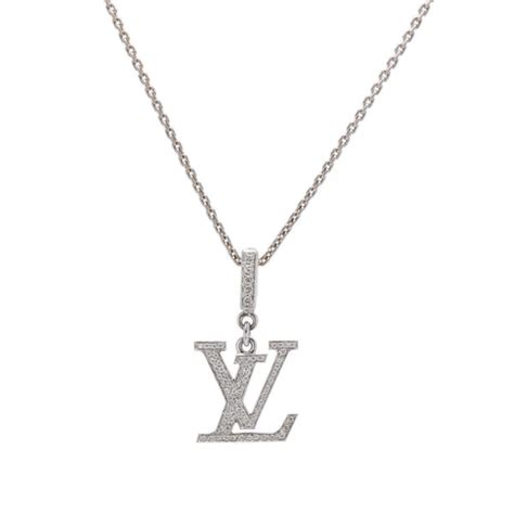 louis vuitton silver lv pendant necklace|Louis Vuitton necklaces women's.